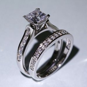 NWT 2pc set Silver Natural White Sapphire Ring
